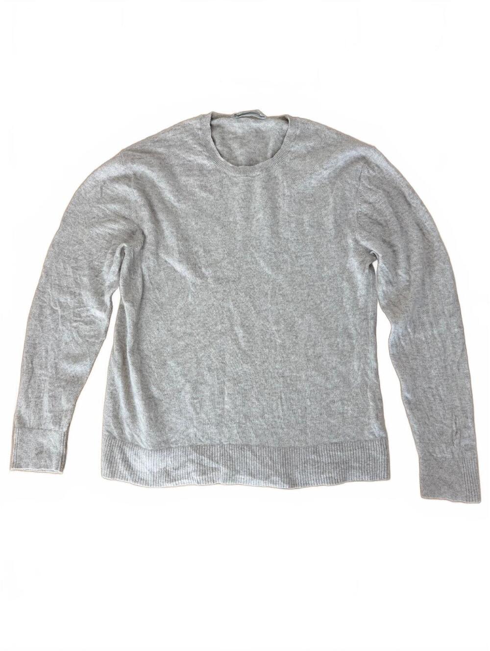 Everlane Recycled Cashmere Crewneck Sweater Heather Oatmeal Beige Quiet Luxury L